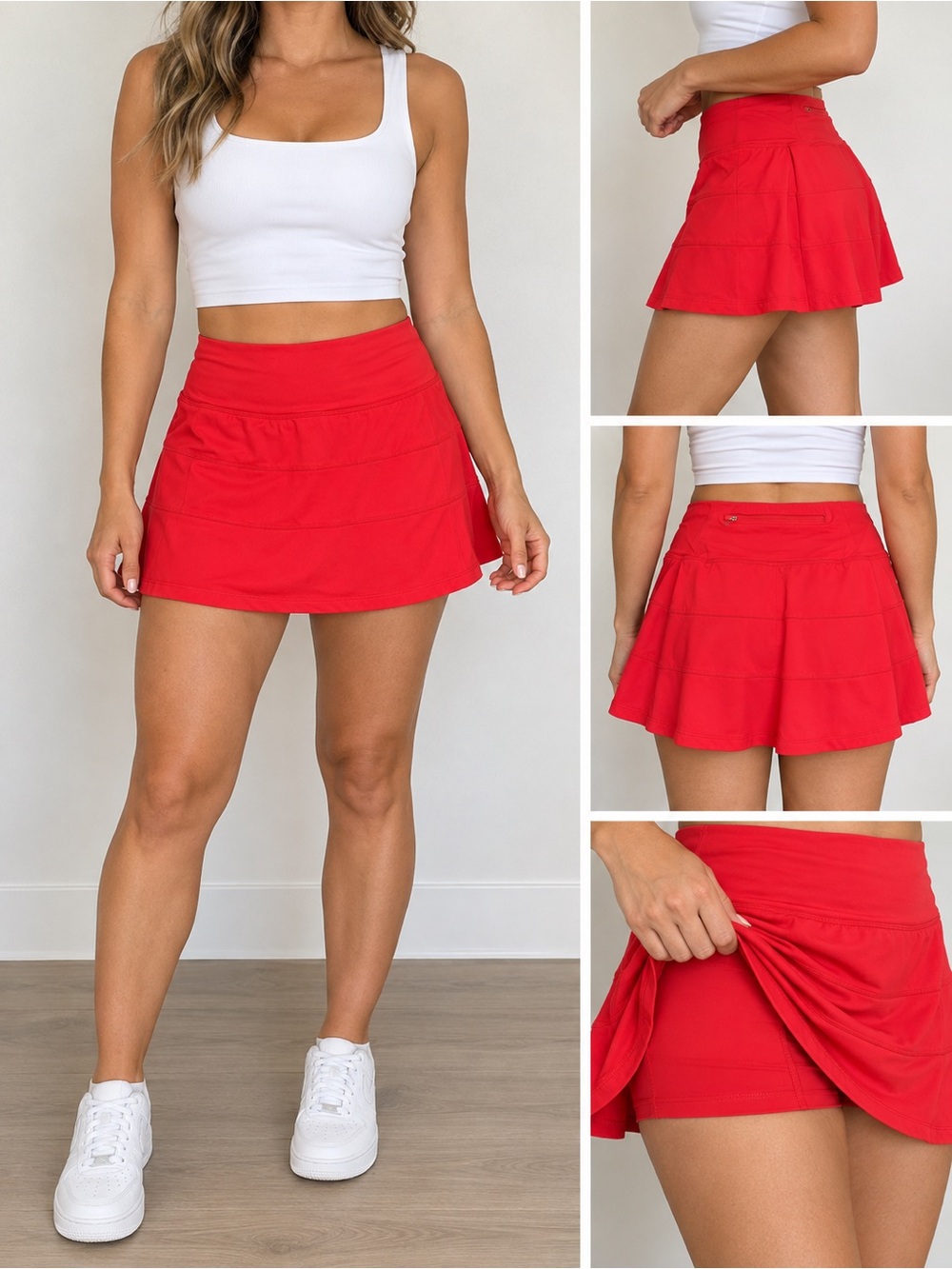 Amazon Red Athletic Skort with Built-in Shorts